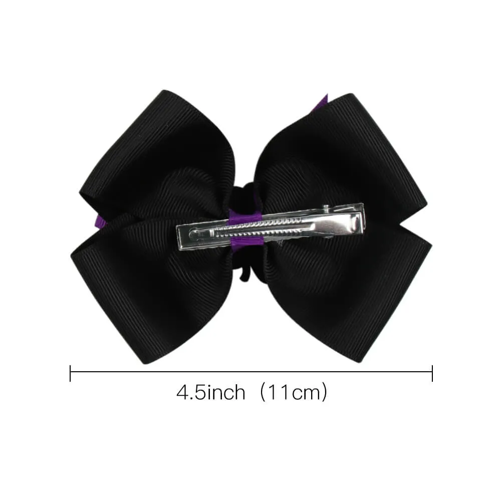 Halloween Hair Bow with Glitter Pumpkin
