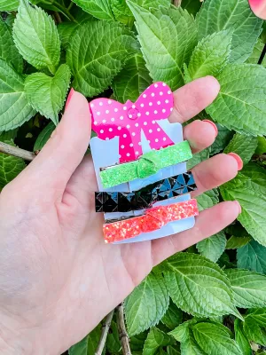 Halloween Mix Set of 3 Glitter Knot Alligator Clips