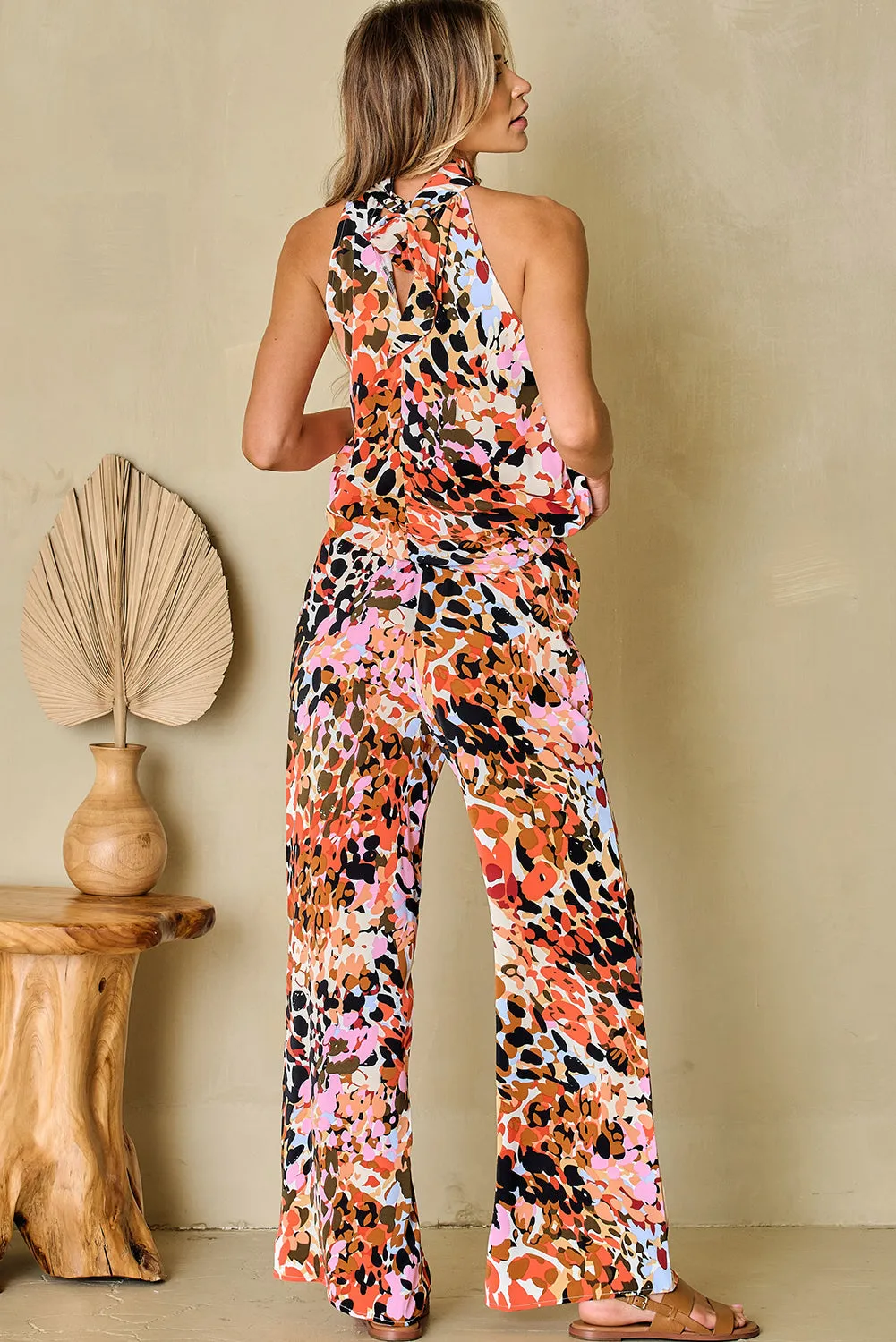 Halter Tank Top and Pants Set