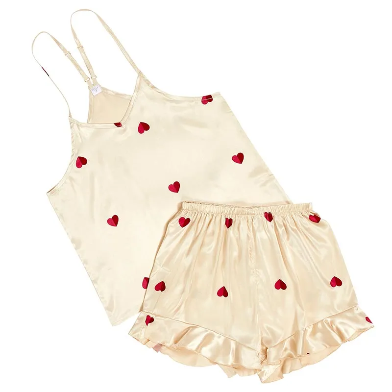 Heart Cami & Shorts Pajamas