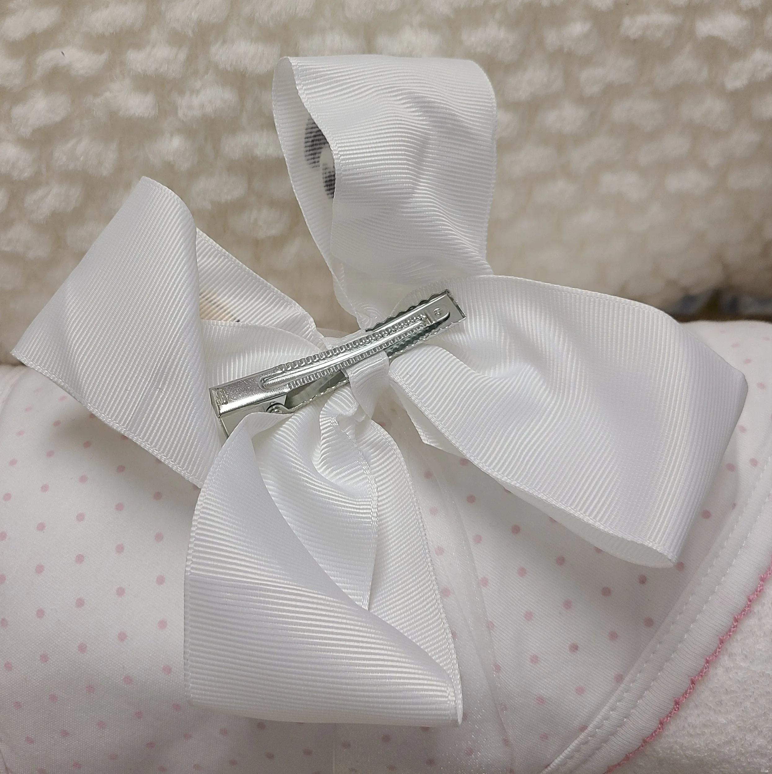 Heidi Davis Saints Cheer Hand Painted Bow Double Glitter