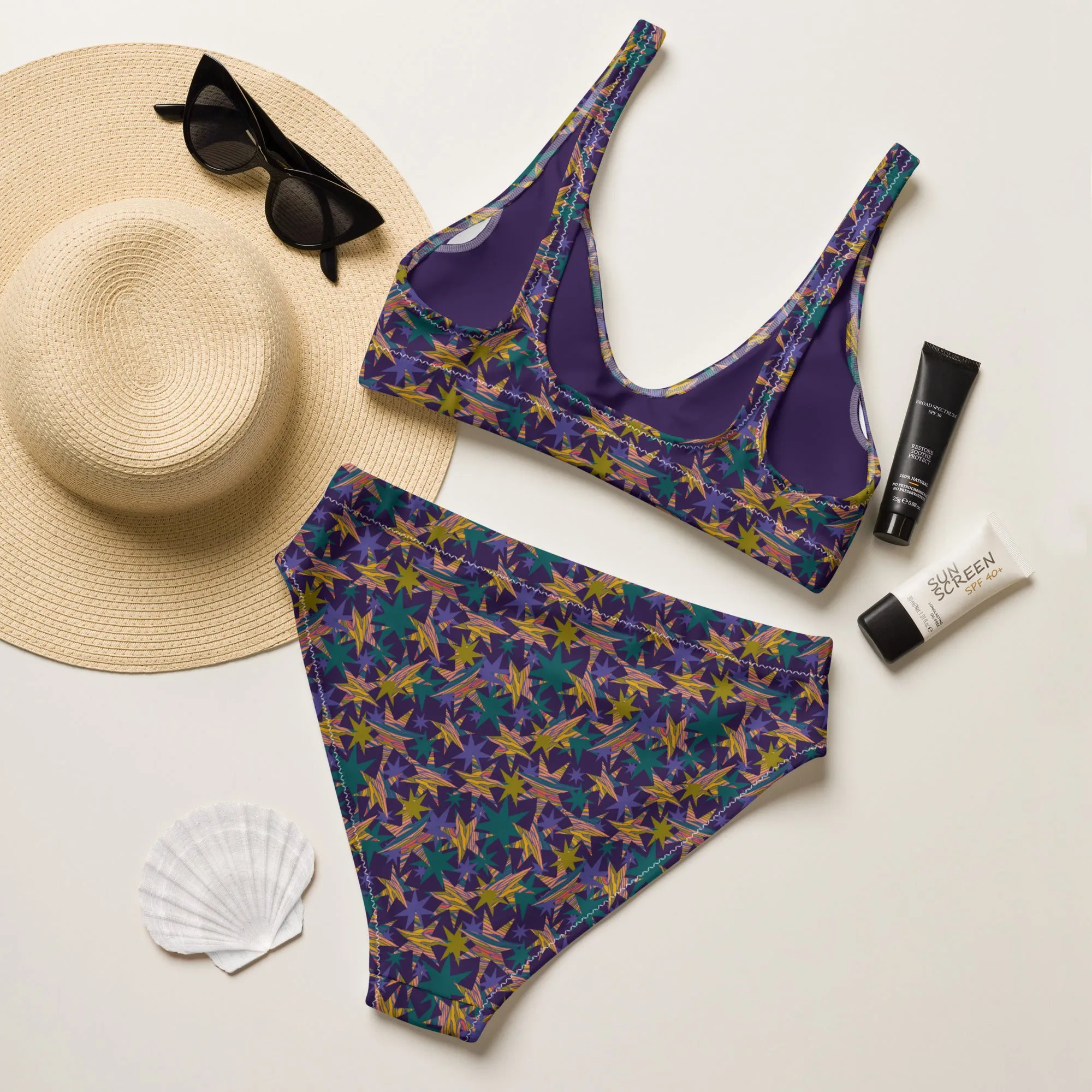 High Waisted Bikini Womens (Glamourange Luxury Bikini High Waisted - 0020 Patterns Model)