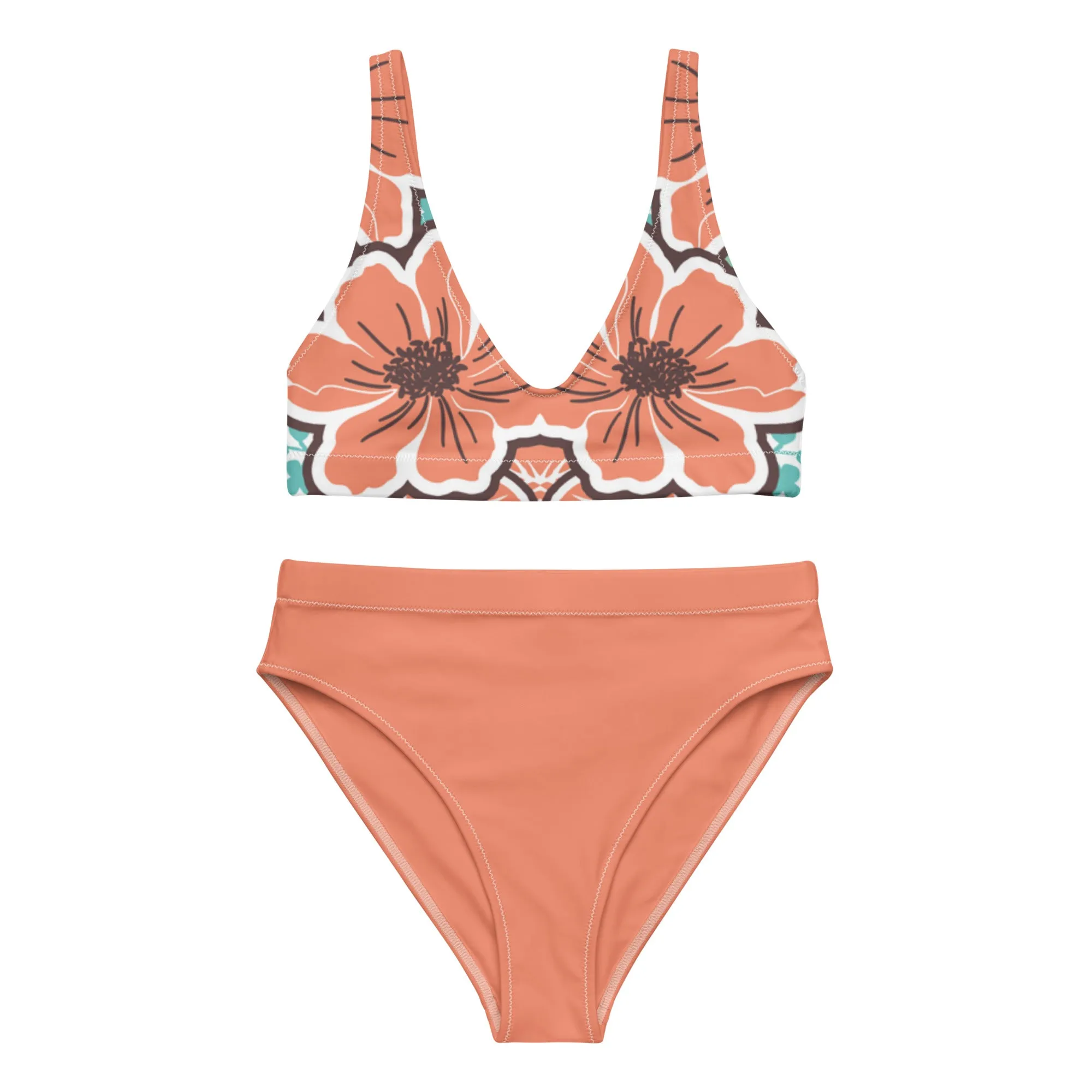 High Waisted Bikini Womens (Glamourange Luxury Bikini High Waisted - 0073 Patterns Model)