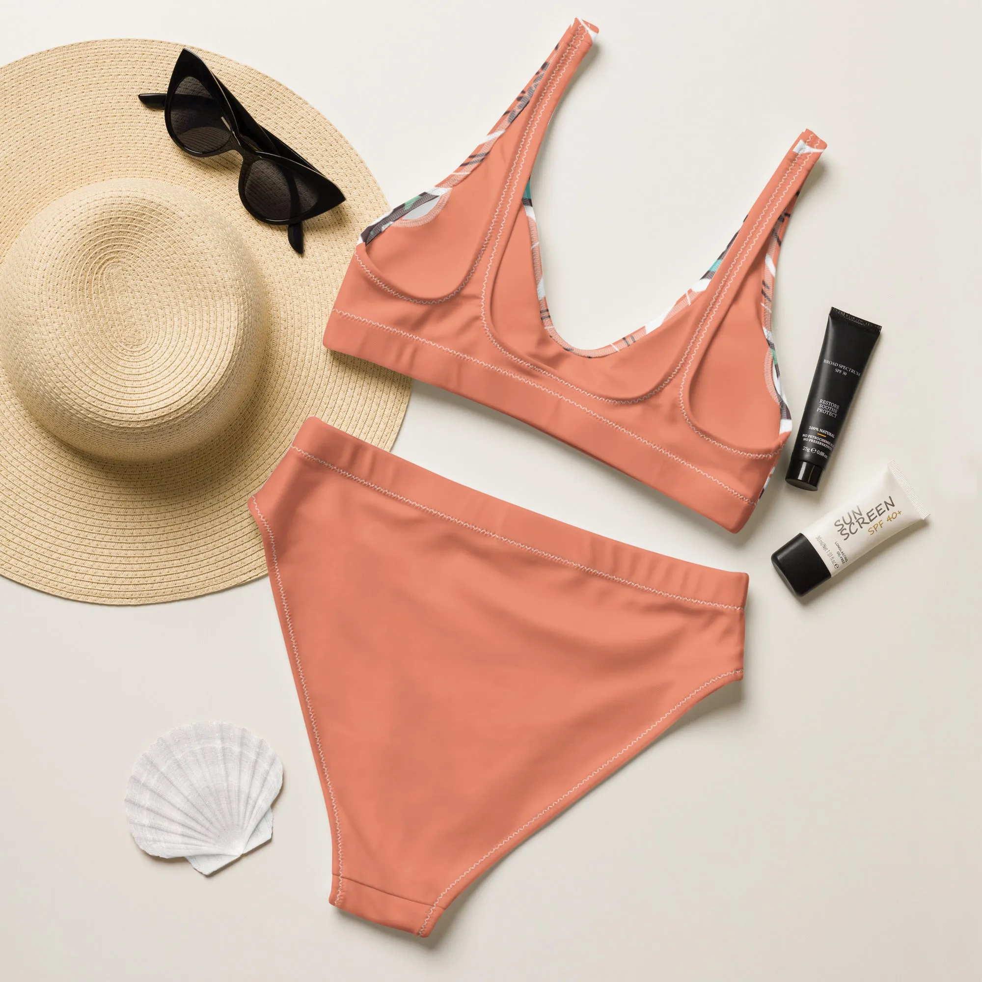 High Waisted Bikini Womens (Glamourange Luxury Bikini High Waisted - 0073 Patterns Model)