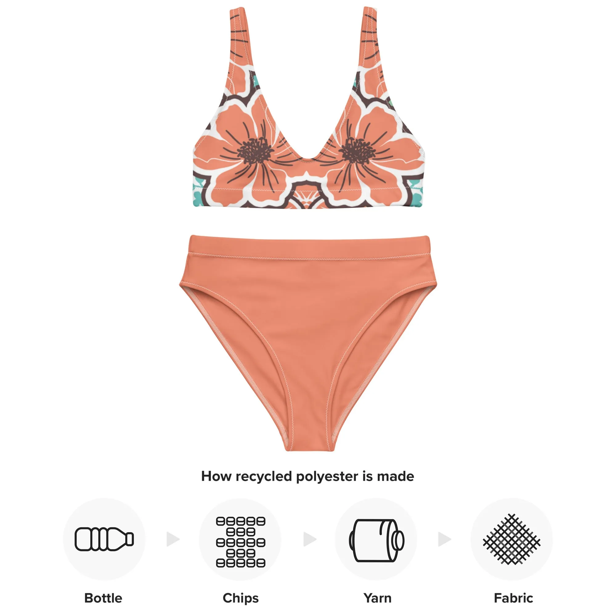 High Waisted Bikini Womens (Glamourange Luxury Bikini High Waisted - 0073 Patterns Model)