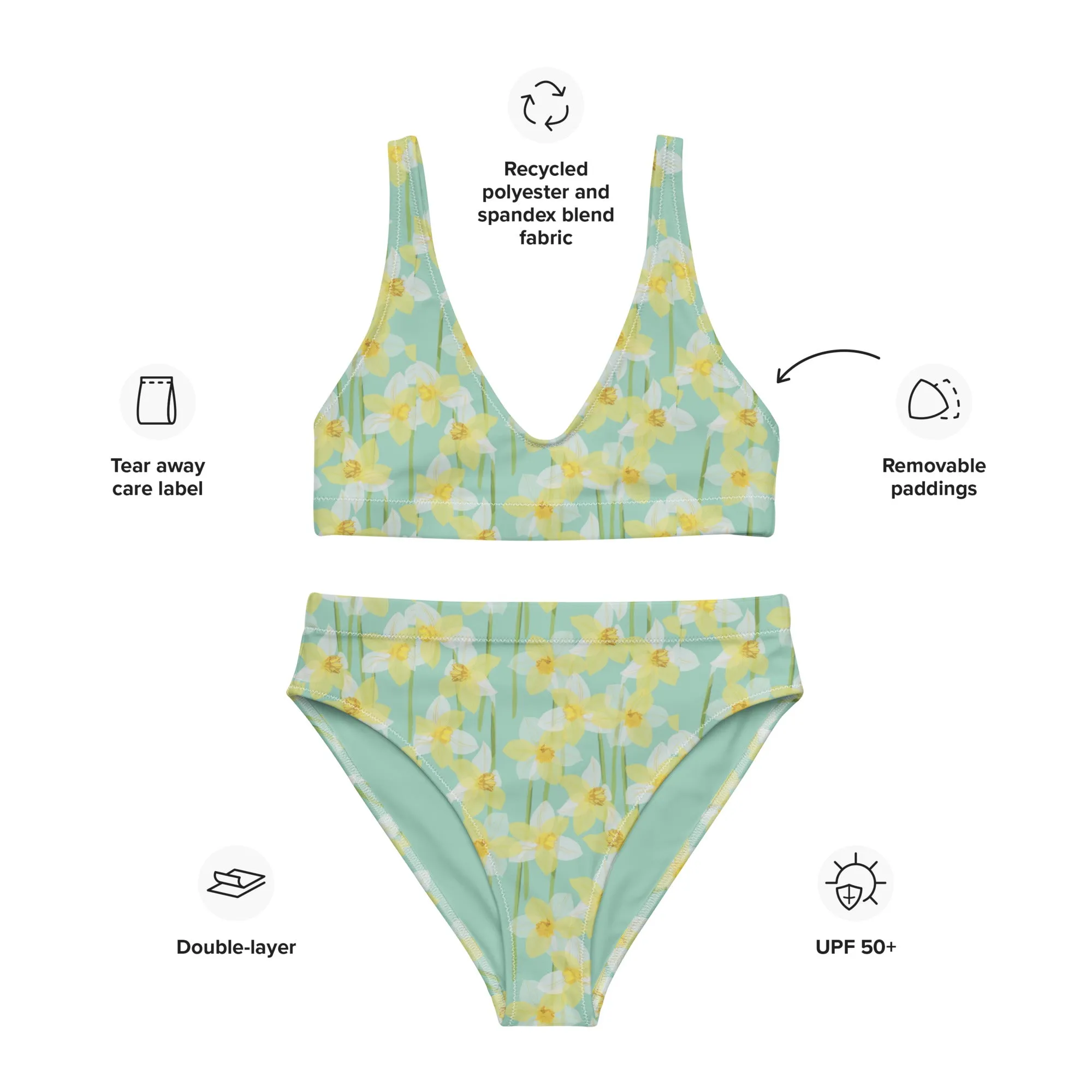 High Waisted Bikini Womens (Glamourange Luxury Bikini High Waisted - 0074 Patterns Model)