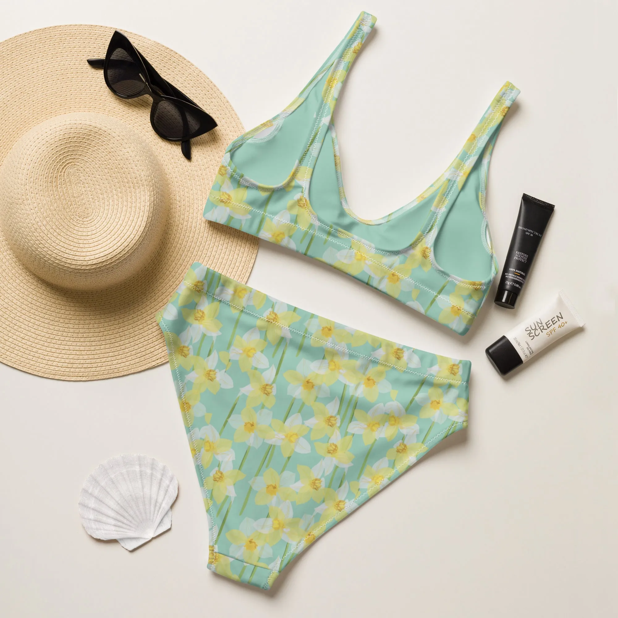 High Waisted Bikini Womens (Glamourange Luxury Bikini High Waisted - 0074 Patterns Model)