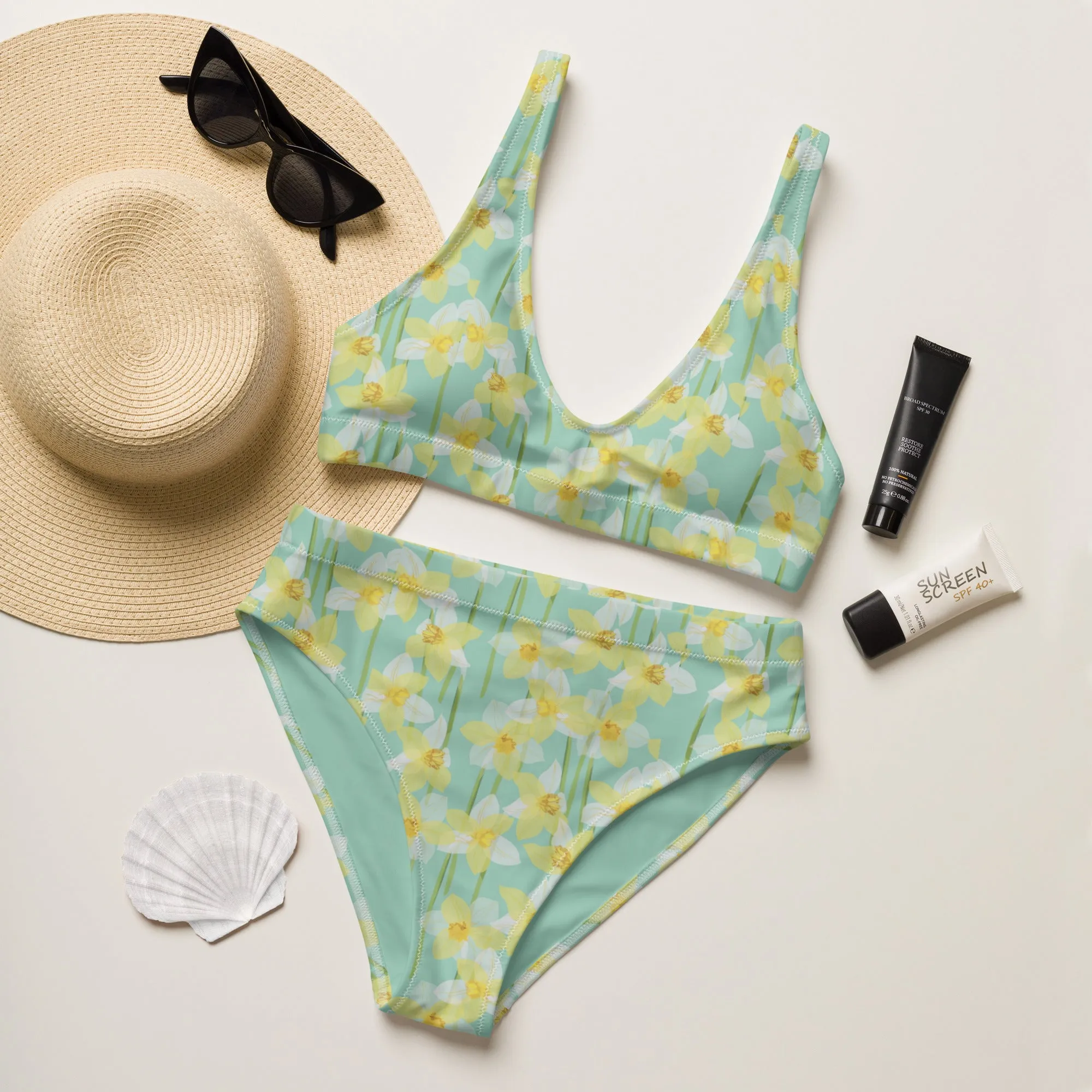 High Waisted Bikini Womens (Glamourange Luxury Bikini High Waisted - 0074 Patterns Model)