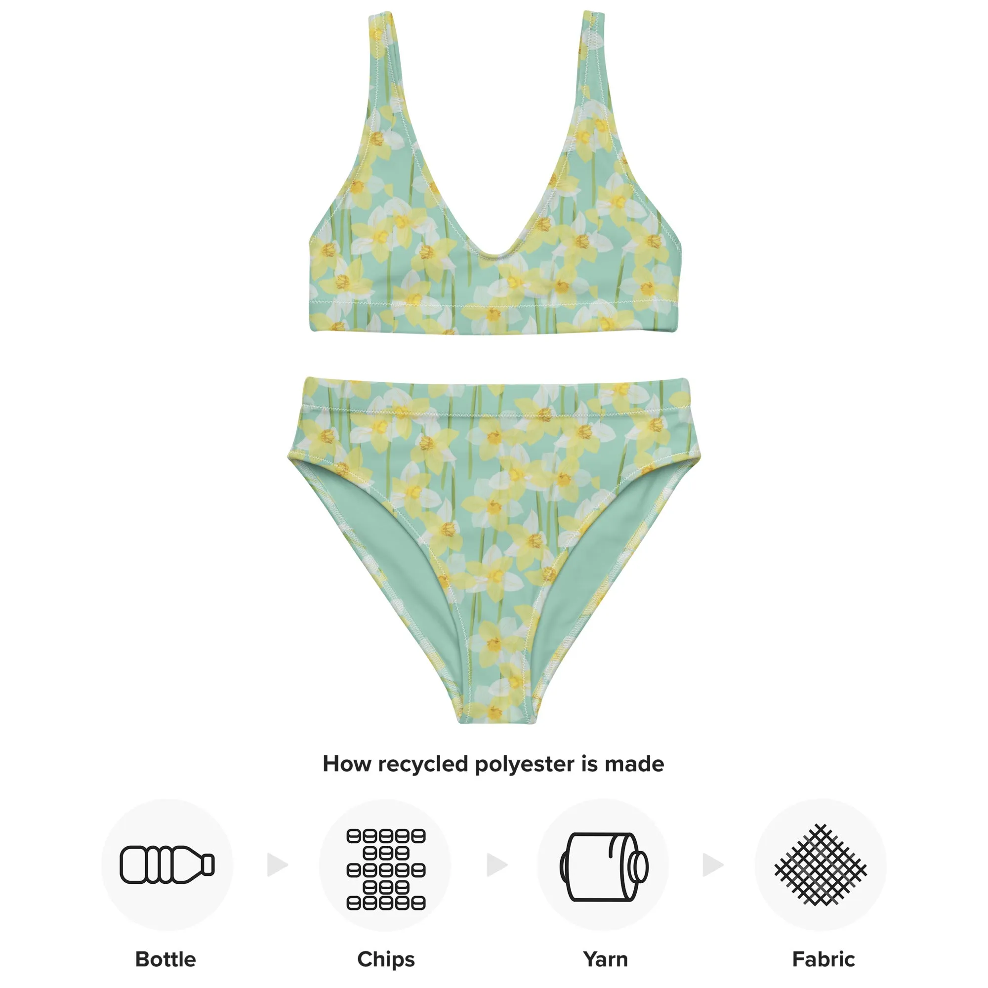 High Waisted Bikini Womens (Glamourange Luxury Bikini High Waisted - 0074 Patterns Model)