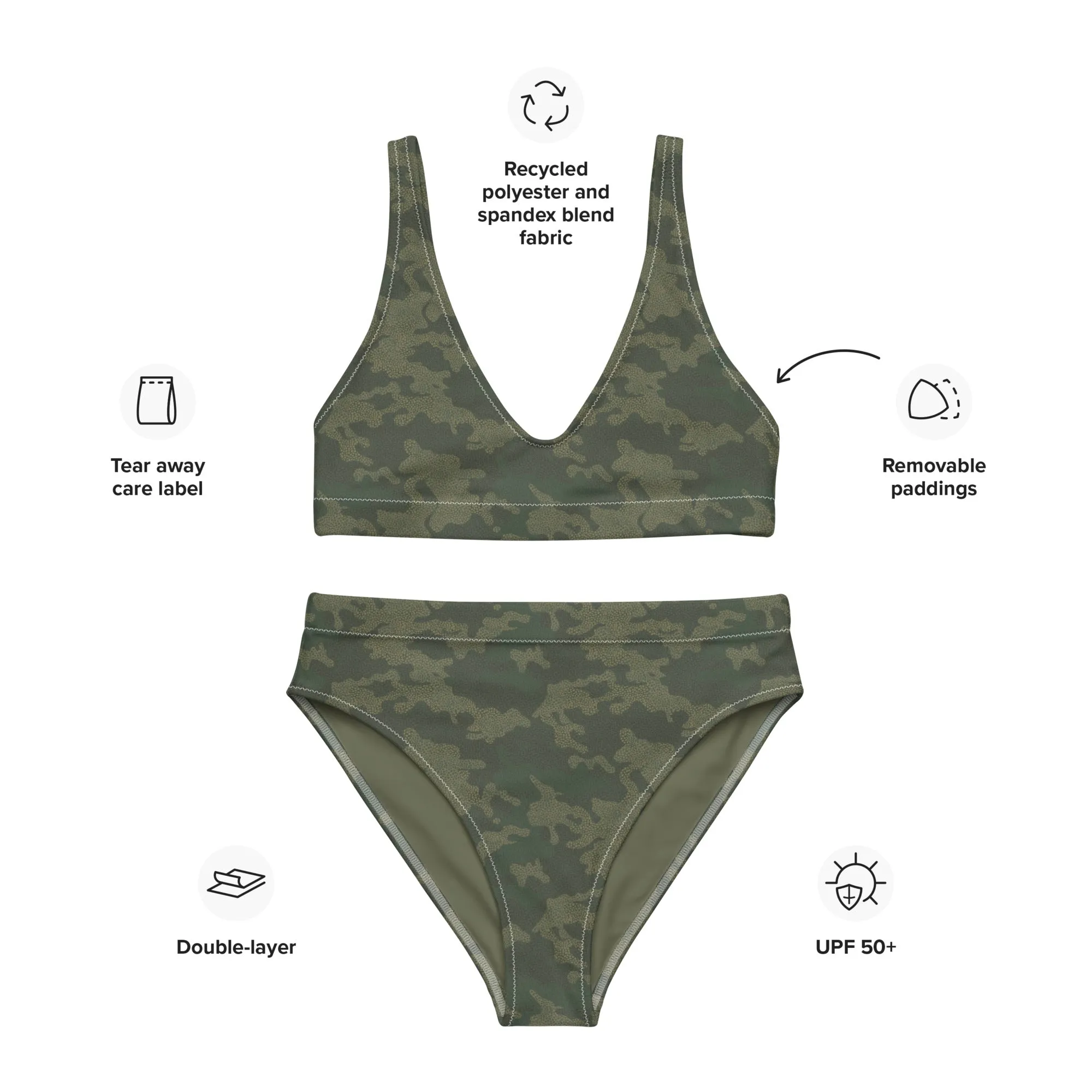 High Waisted Bikini Womens (Glamourange Luxury Bikini High Waisted - 008 Patterns Model)