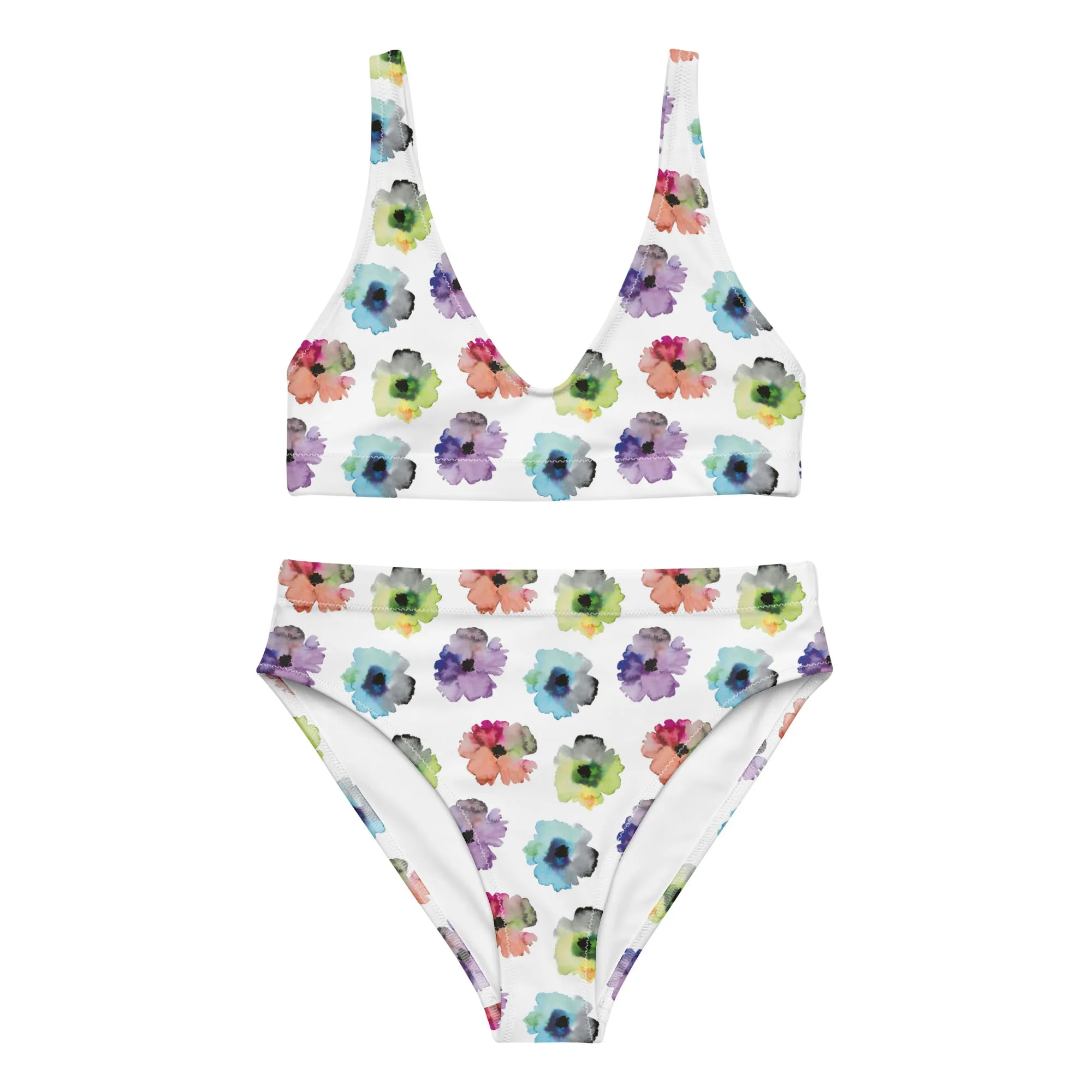 High Waisted Bikini Womens (Glamourange Luxury Bikini High Waisted - 0091 Patterns Model)