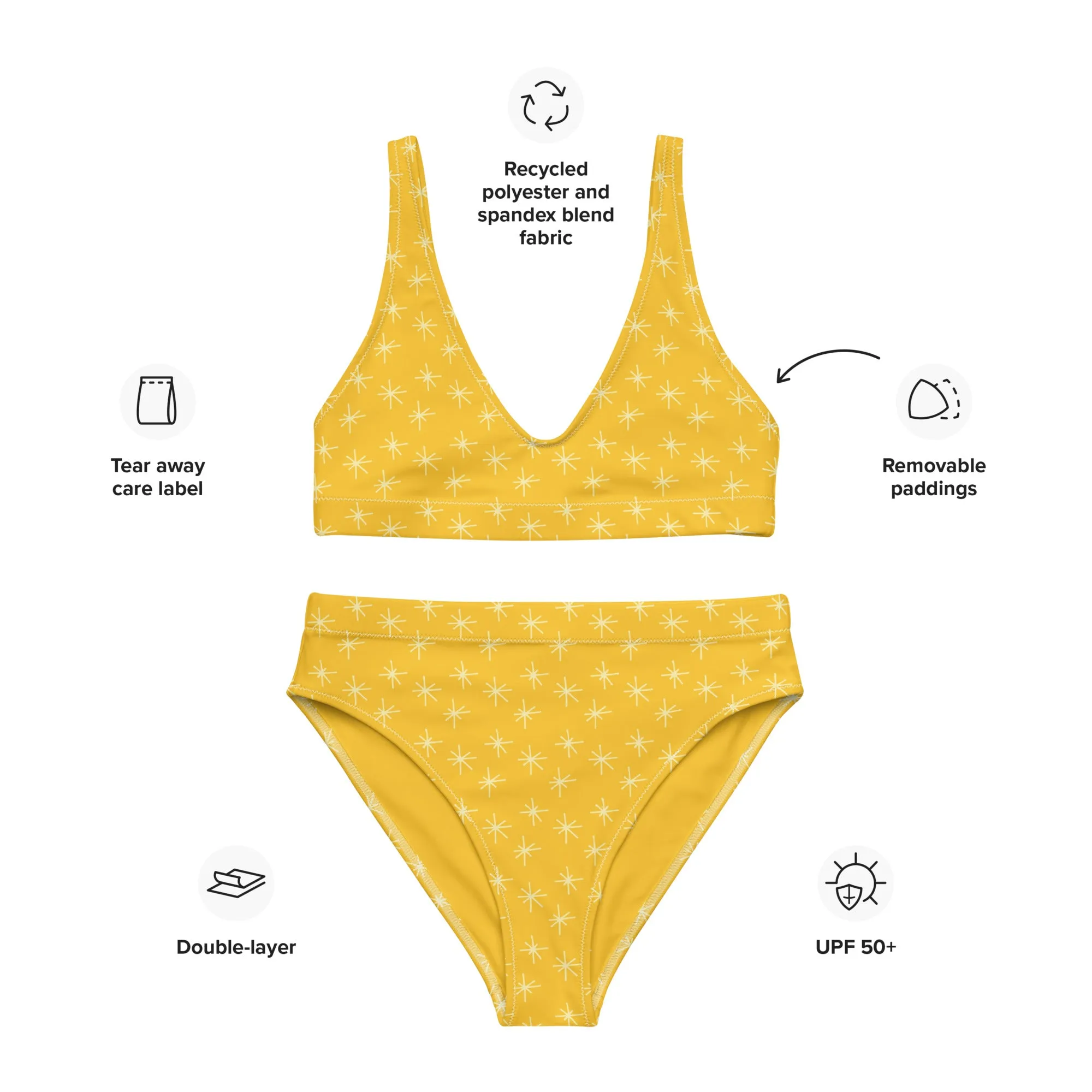 High Waisted Bikini Womens (Glamourange Luxury Bikini High Waisted - 0099 Patterns Model)