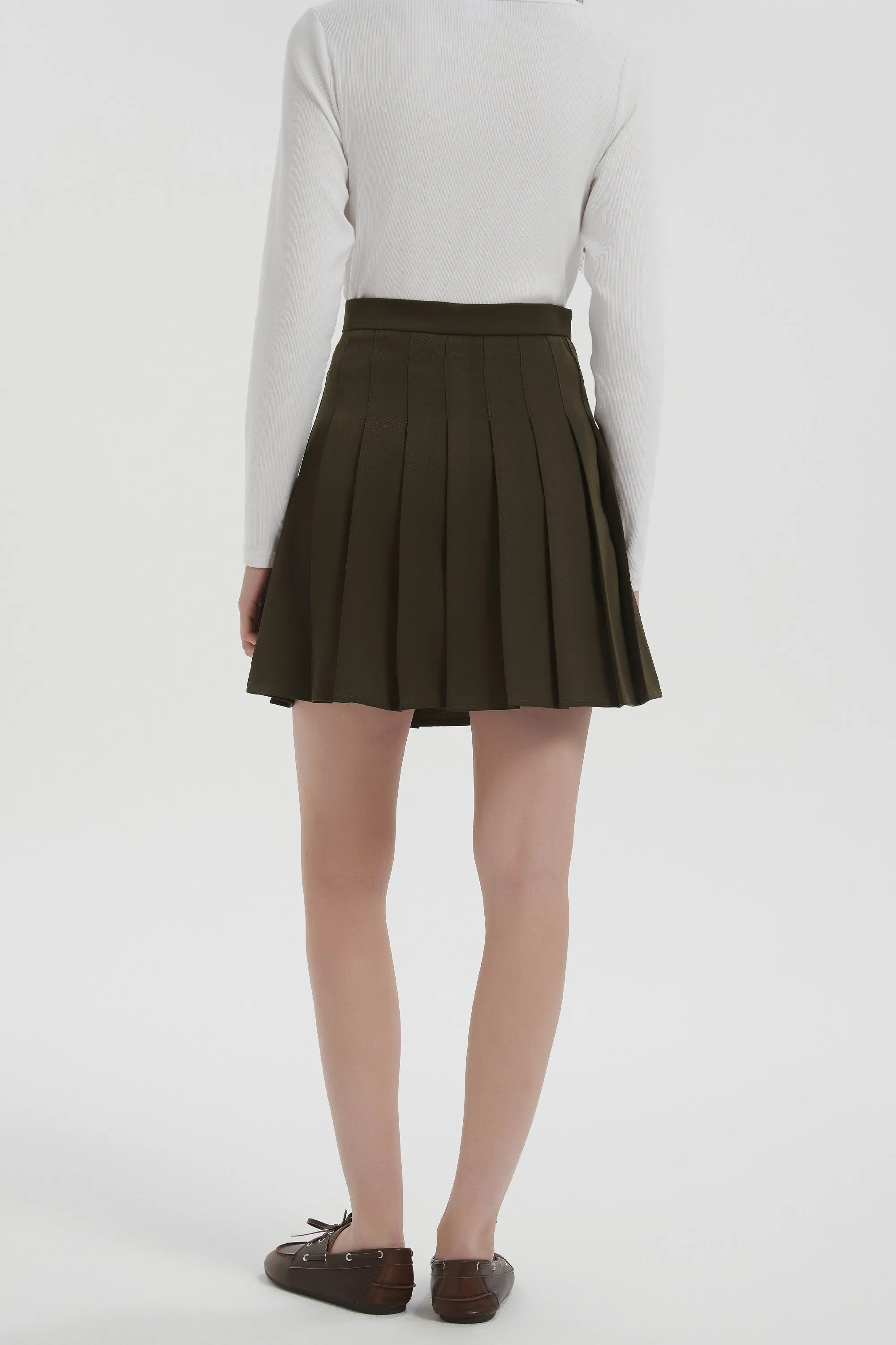 High Waisted Skirts A Line Pleated Skirt