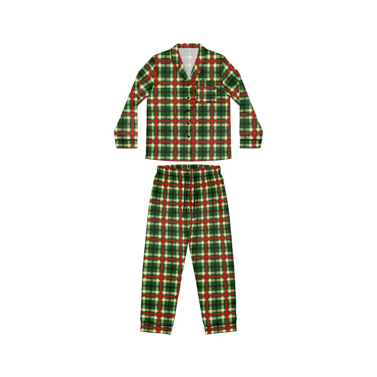 Holiday Plaid Women's Satin Pajamas