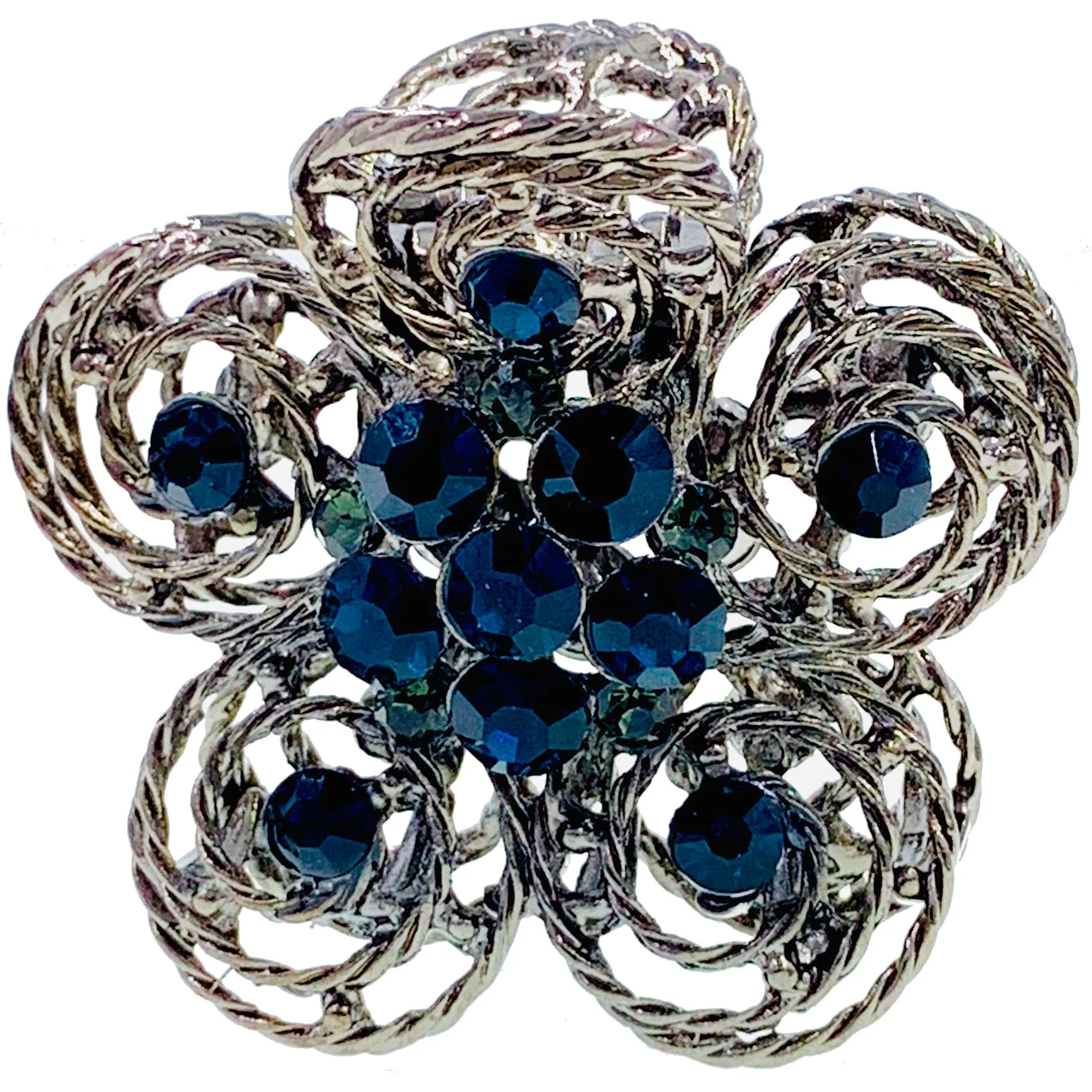 Hollow Tea Flower Hair Claw Clip Austrian Crystals