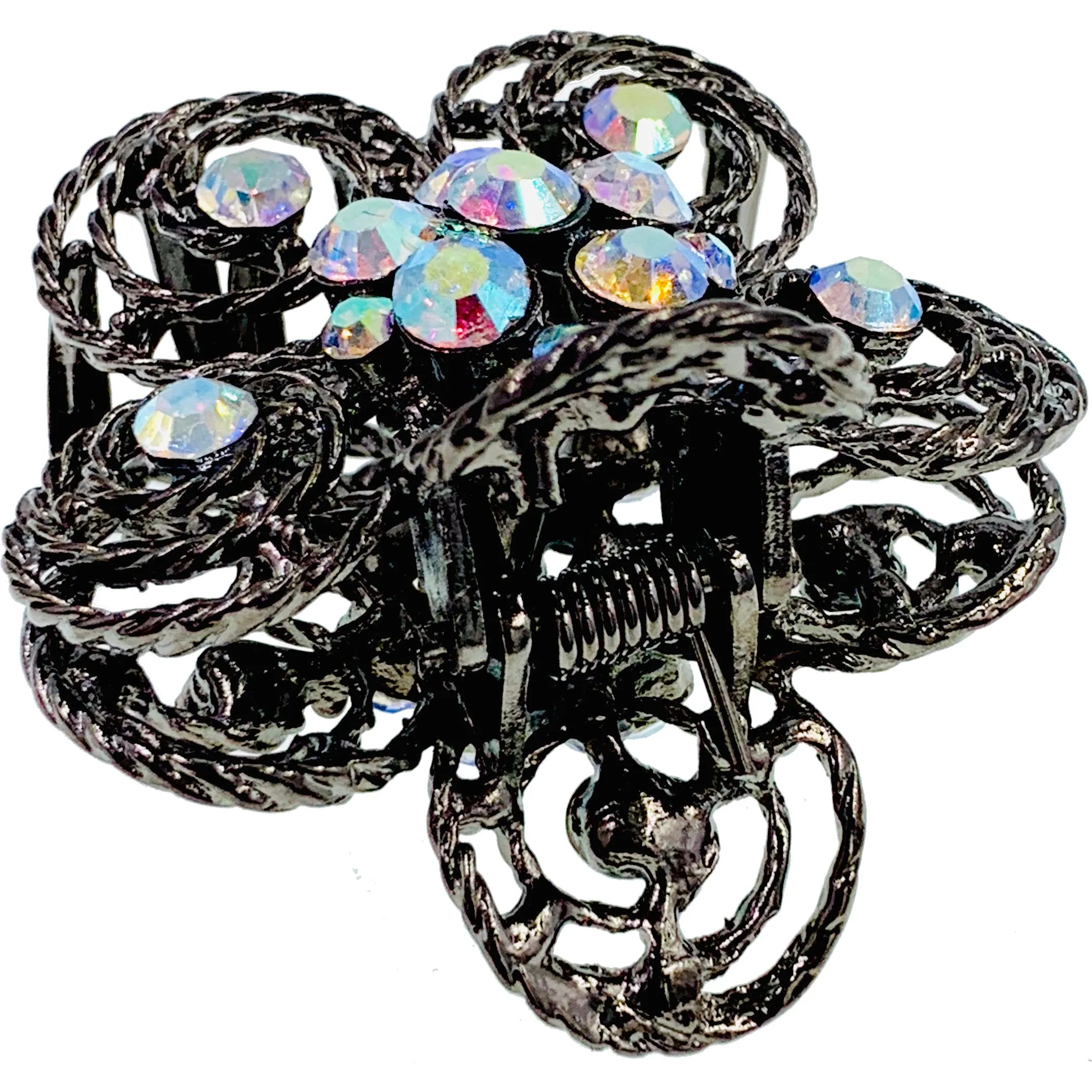 Hollow Tea Flower Hair Claw Clip Austrian Crystals