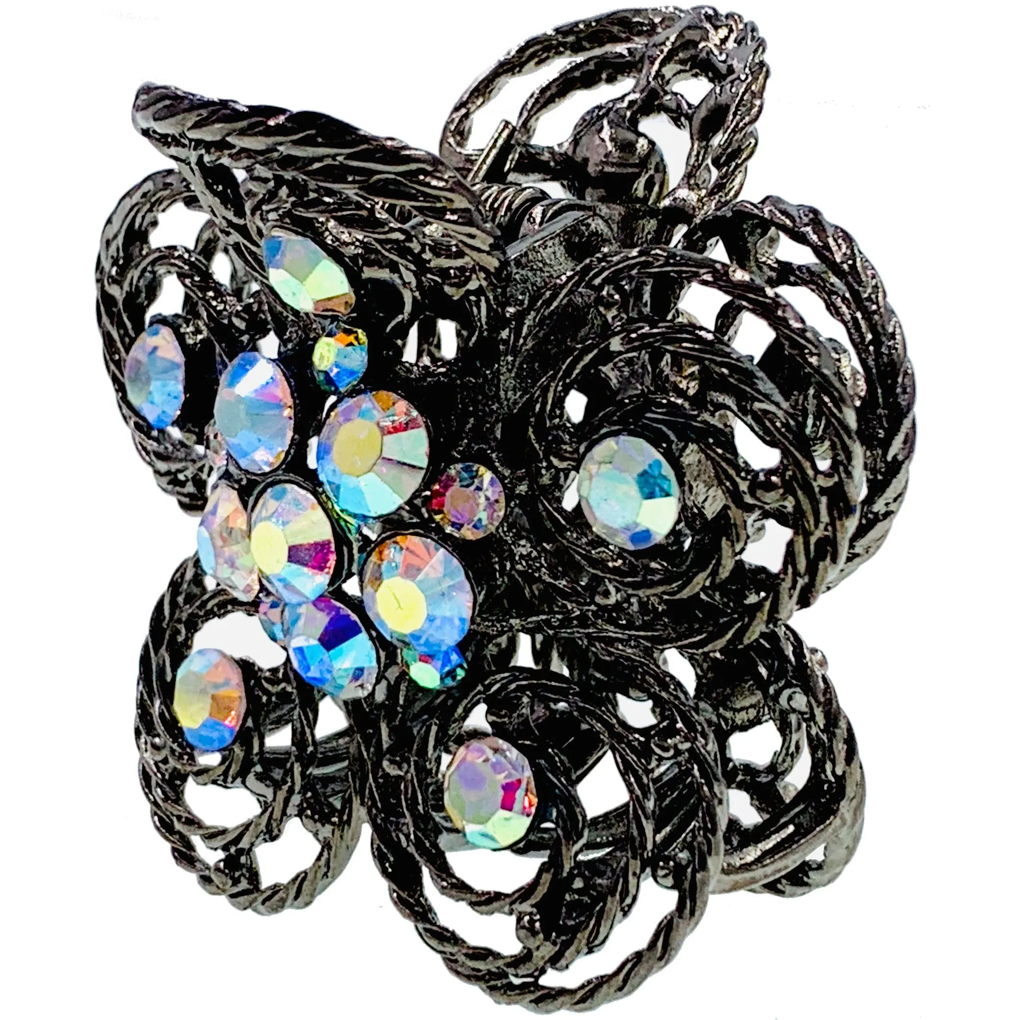 Hollow Tea Flower Hair Claw Clip Austrian Crystals