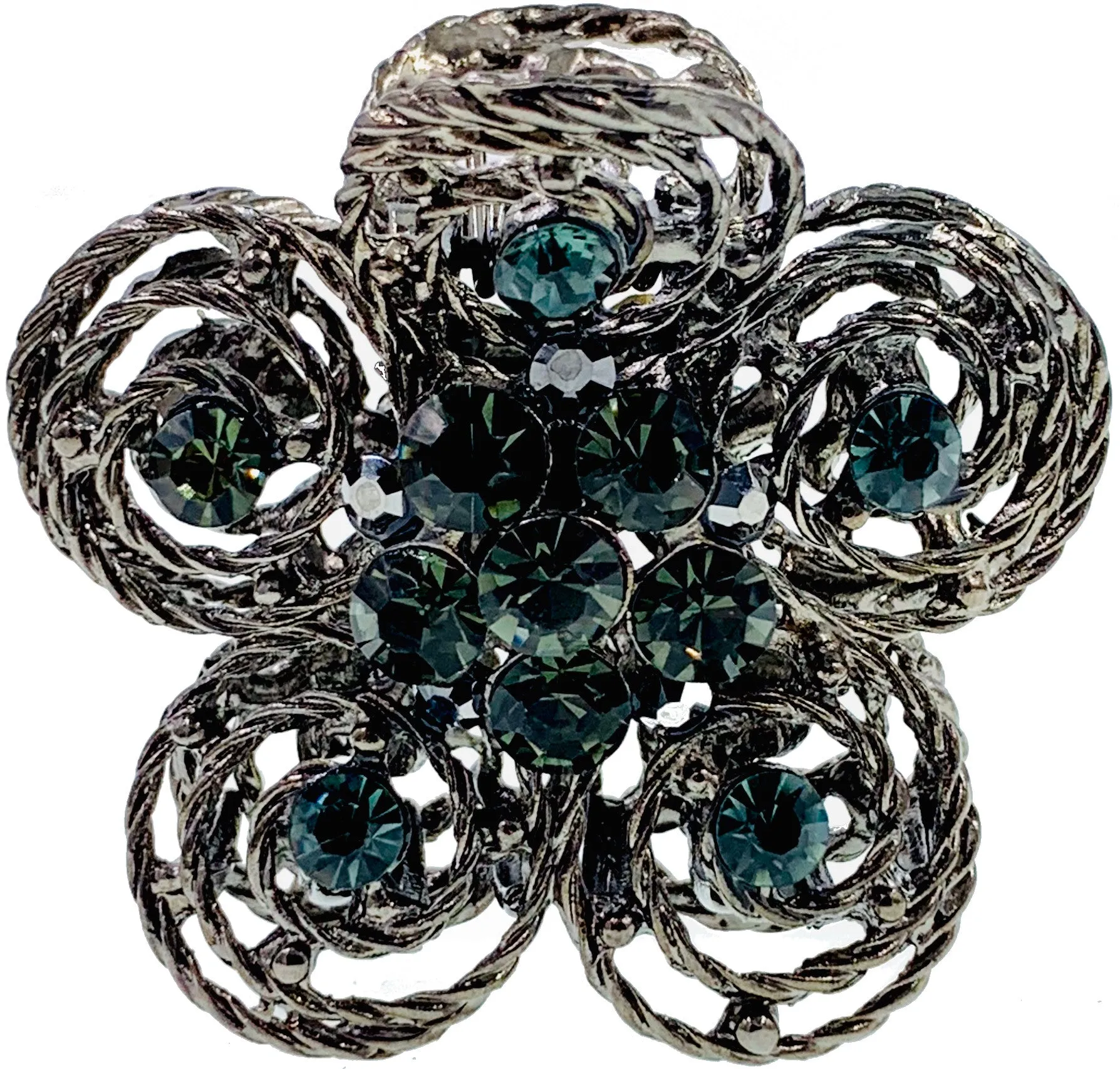 Hollow Tea Flower Hair Claw Clip Austrian Crystals