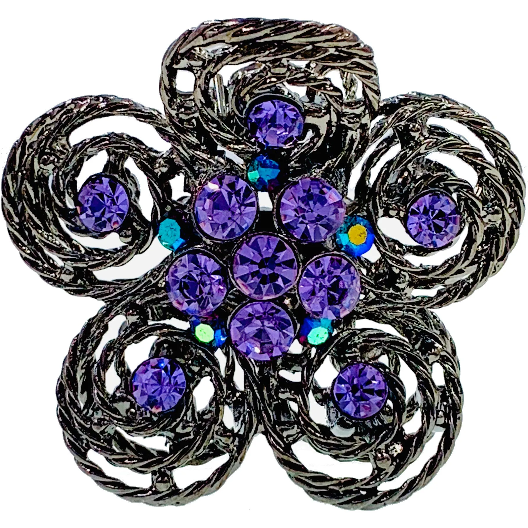 Hollow Tea Flower Hair Claw Clip Austrian Crystals