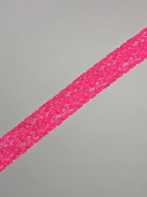 Hot Pink 1.75" Wide Stretch Lace