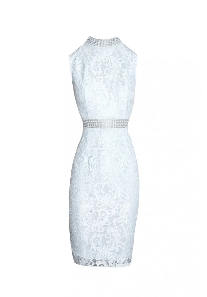 Ice Blue Lace Midi Dress