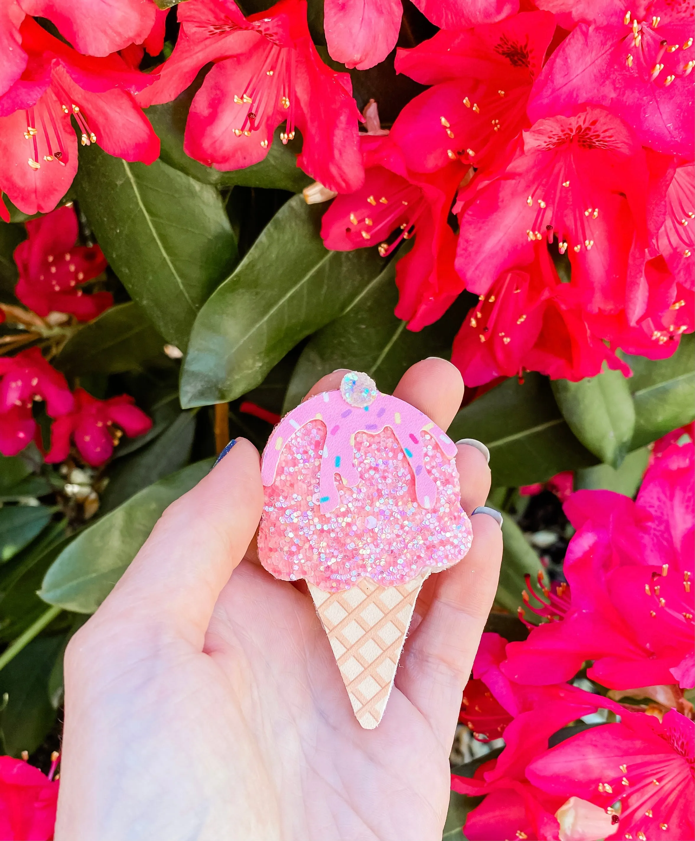 Ice Cream Cone Sprinkles Alligator Clip