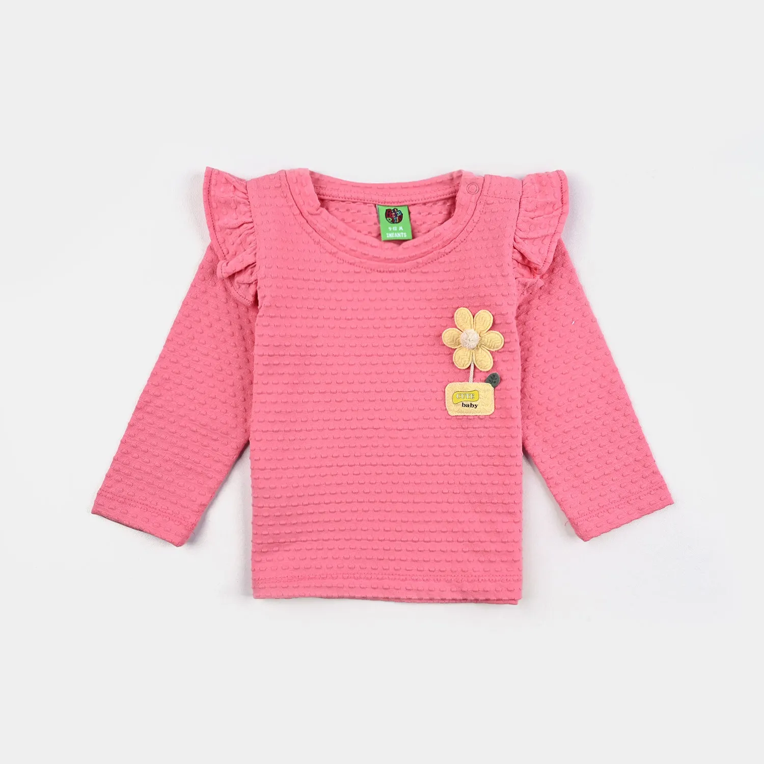 Infant Girls Jacquard Suit Fashion Flower-Pink