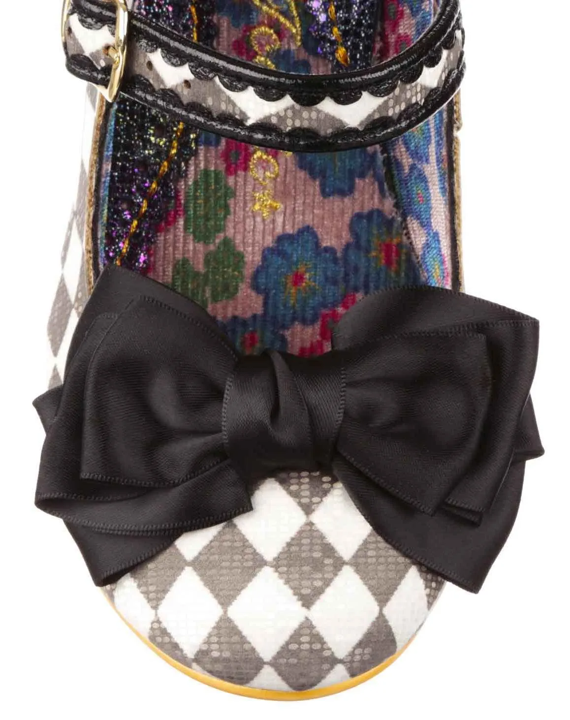 Irregular Choice Summer Breeze Black White Womens Mid Heels