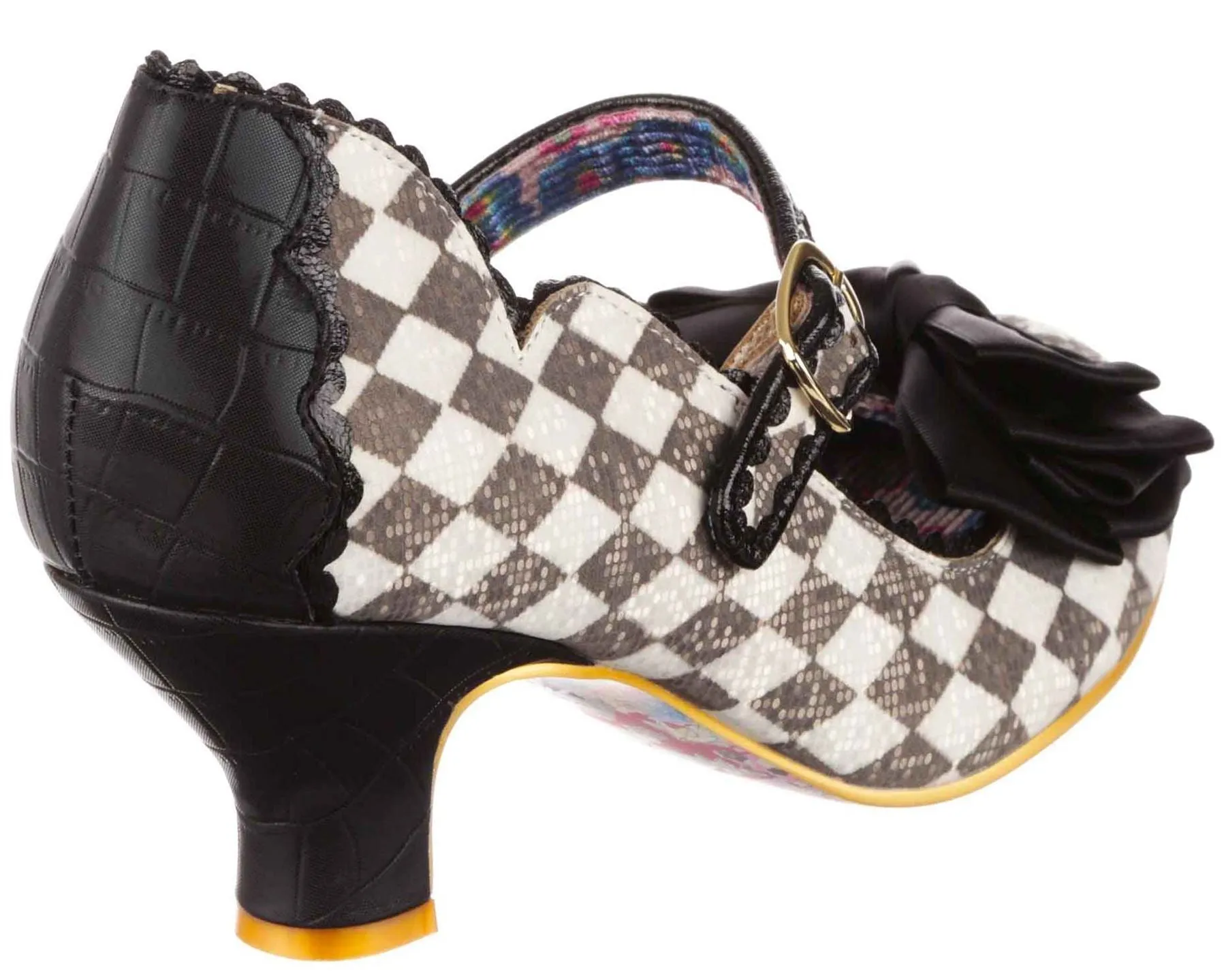 Irregular Choice Summer Breeze Black White Womens Mid Heels