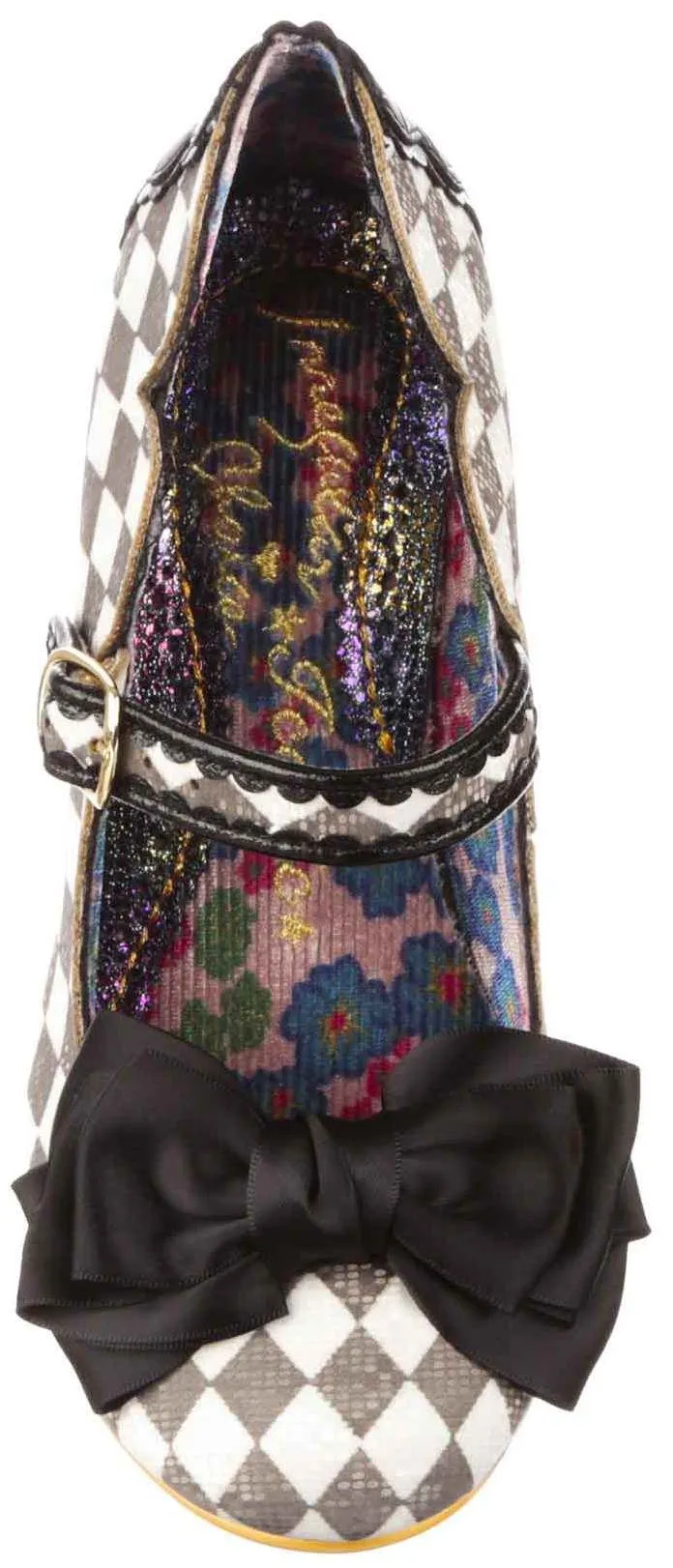 Irregular Choice Summer Breeze Black White Womens Mid Heels