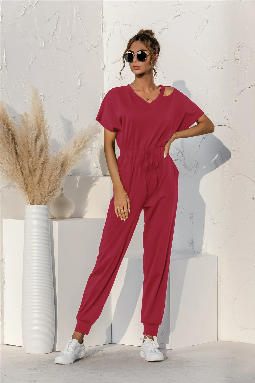 Isla Cut Out Drawstring Jumpsuit