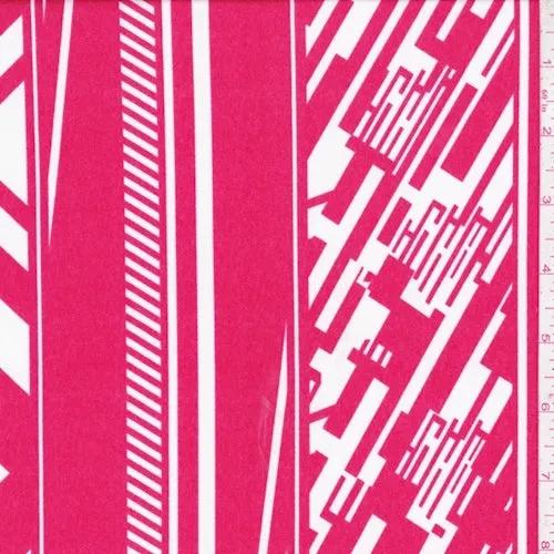 ITY Apple/White Digital Stripe Nylon Jersey Knit Fabric