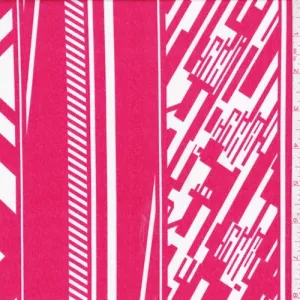 ITY Apple/White Digital Stripe Nylon Jersey Knit Fabric