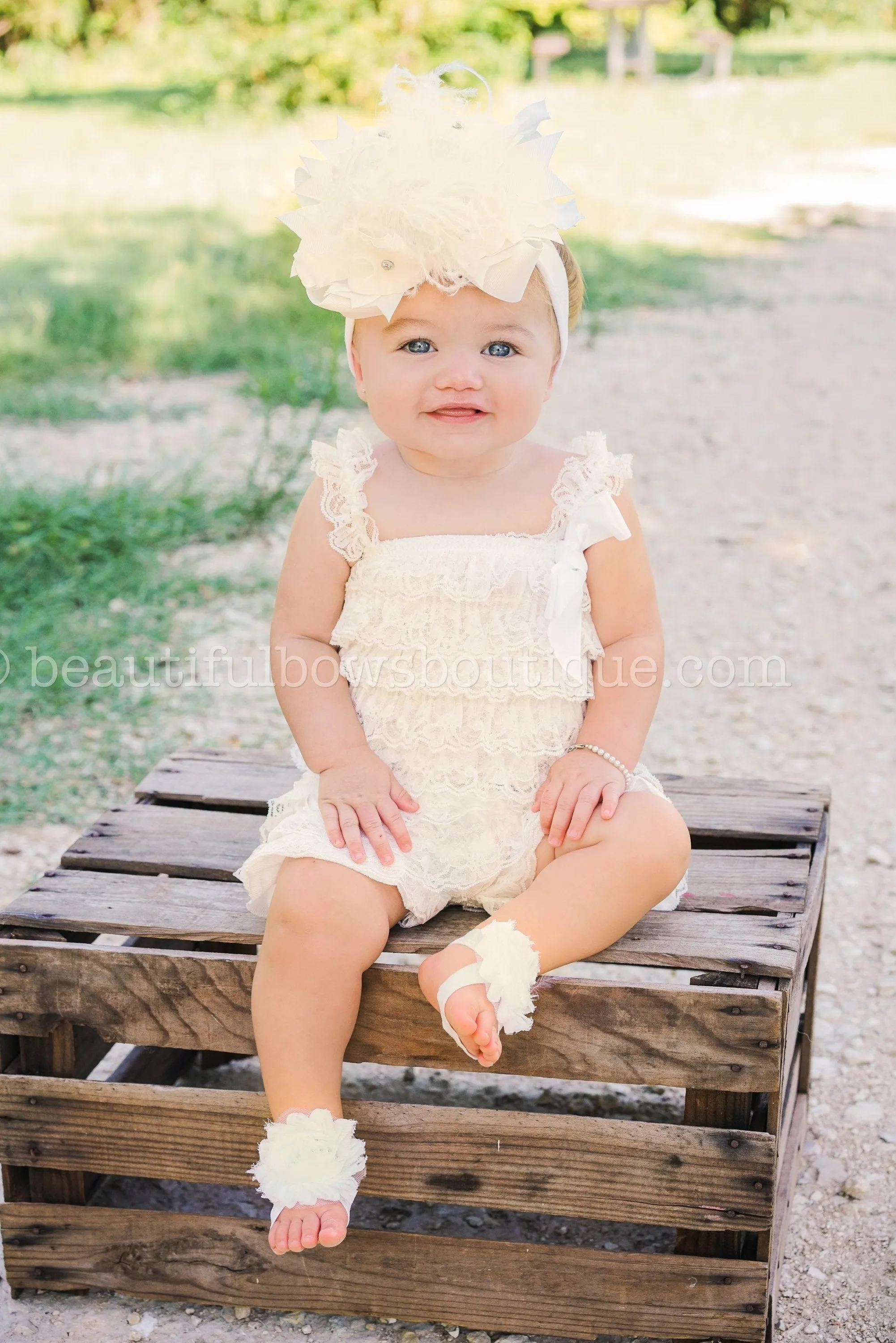 Ivory Petti Lace Romper,Lace Romper Ivory, Ruffle Lace Baby Clothes, Ivory Baby Romper