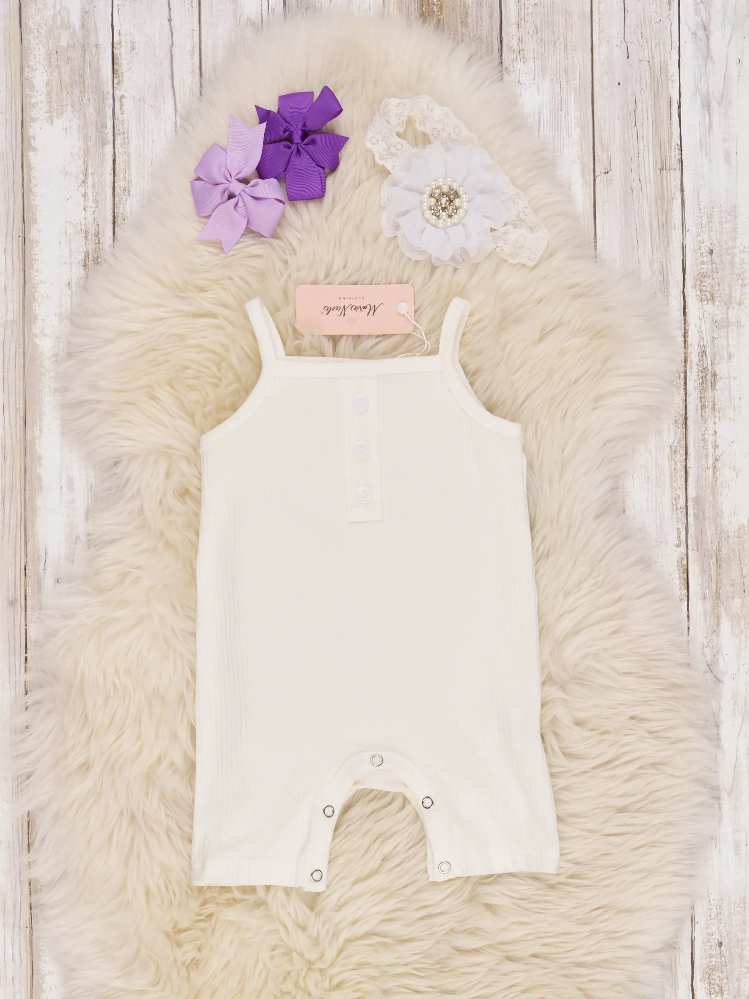 Ivory Ribbed Romper