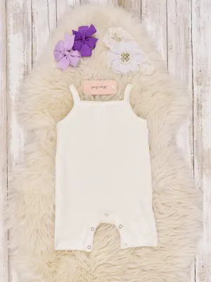 Ivory Ribbed Romper