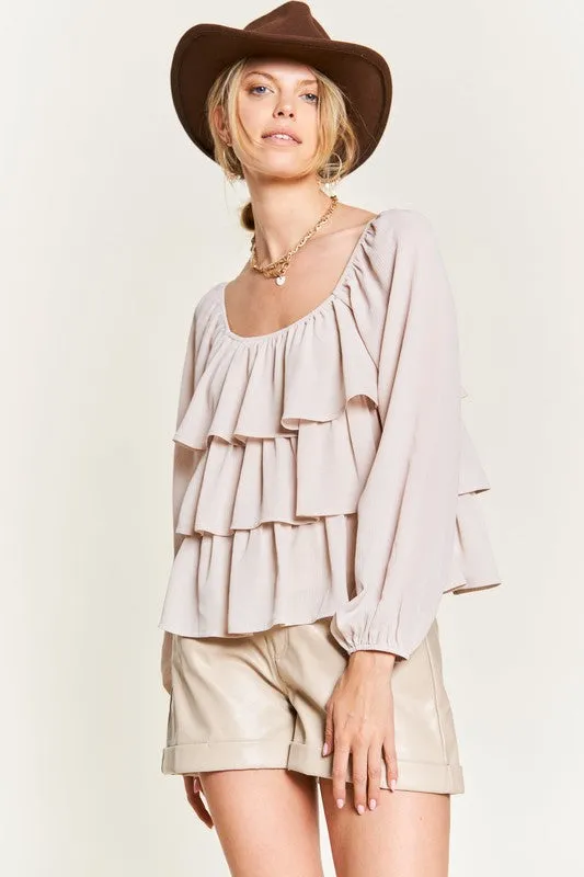 JADE by JANE Tiered flounce designed Top JJT5023