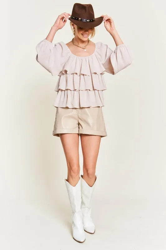 JADE by JANE Tiered flounce designed Top JJT5023