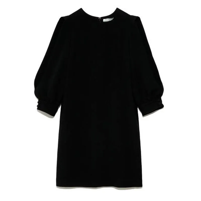 Joskaa Christmas Gift Kuzuwata Japanese Women Robes 2024 Autumn Vestidos O Neck Patchwork Gauze Three Quarter Puff Sleeves Loose Knee Length Dresses