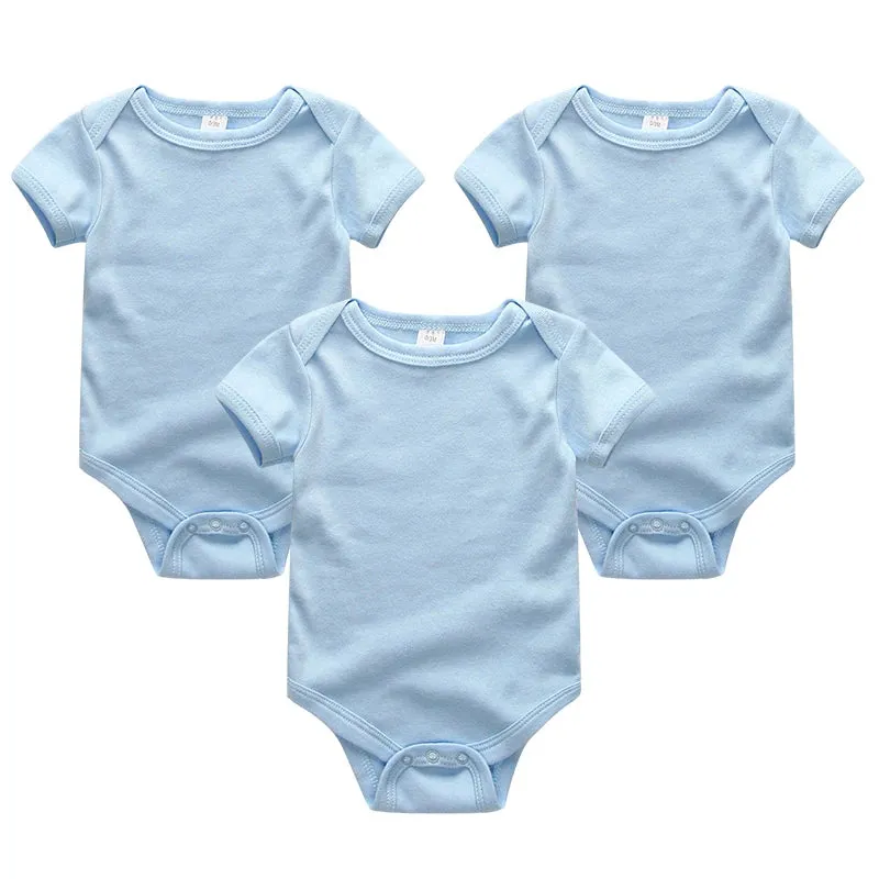 Jumpsuits 3-Piece Newborn Set One Color Bodysuit - 100% Cotton