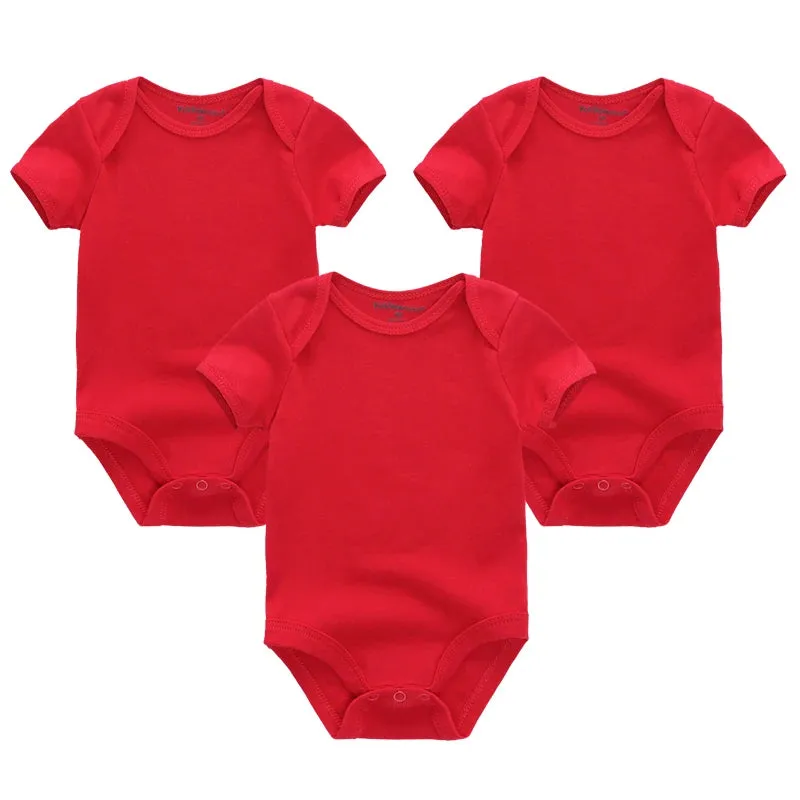 Jumpsuits 3-Piece Newborn Set One Color Bodysuit - 100% Cotton