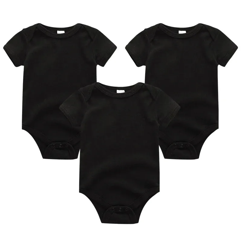 Jumpsuits 3-Piece Newborn Set One Color Bodysuit - 100% Cotton