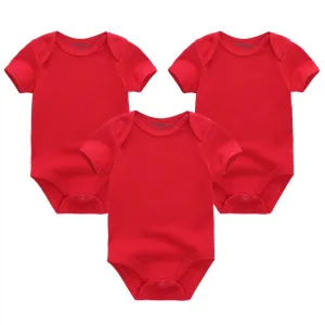 Jumpsuits 3-Piece Newborn Set One Color Bodysuit - 100% Cotton