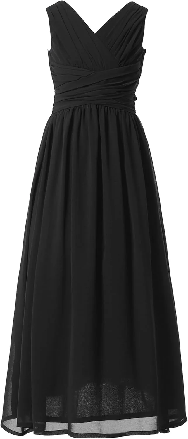 Juniors Long Bridesmaid Dress Party Dresses Flower Girl's Dress