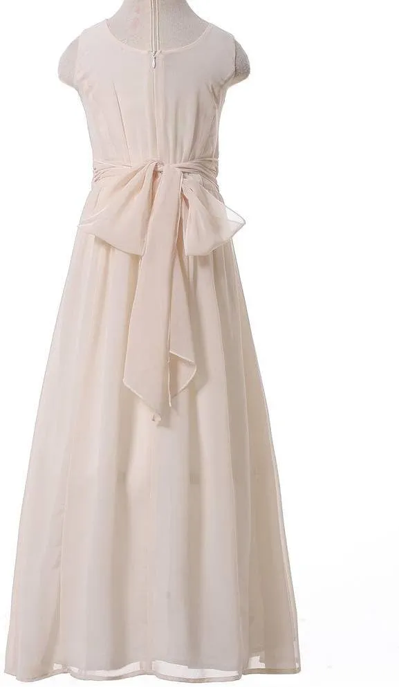 Juniors Long Bridesmaid Dress Party Dresses Flower Girl's Dress