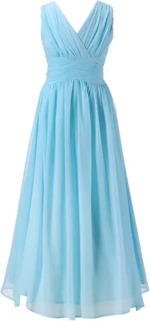 Juniors Long Bridesmaid Dress Party Dresses Flower Girl's Dress
