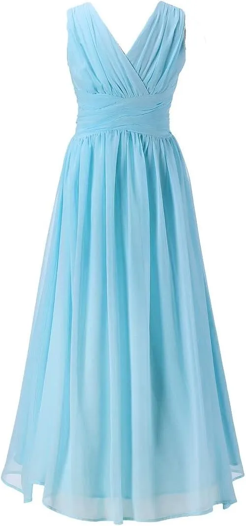 Juniors Long Bridesmaid Dress Party Dresses Flower Girl's Dress