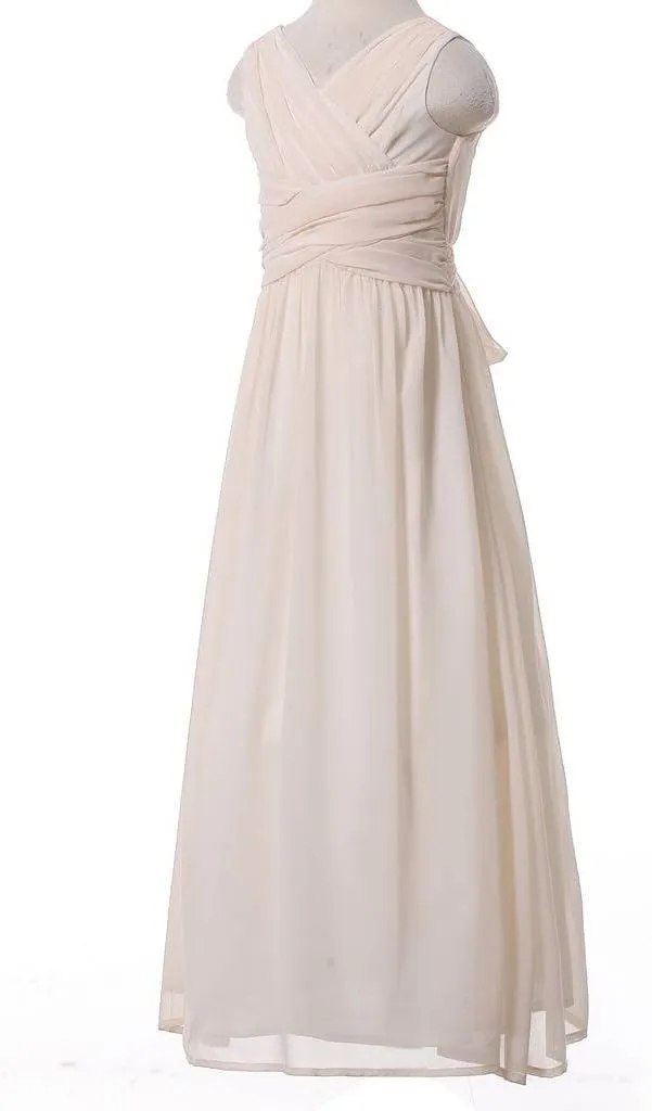 Juniors Long Bridesmaid Dress Party Dresses Flower Girl's Dress