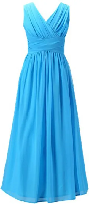 Juniors Long Bridesmaid Dress Party Dresses Flower Girl's Dress