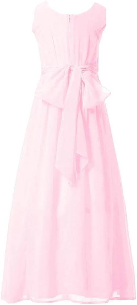 Juniors Long Bridesmaid Dress Party Dresses Flower Girl's Dress